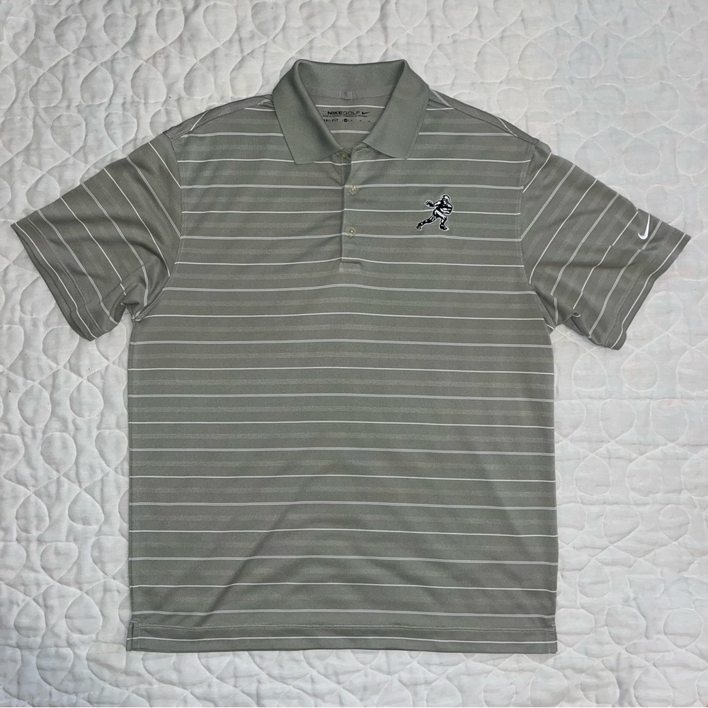 Nike Golf Dri Fit gray polo shirt football player, size Medium